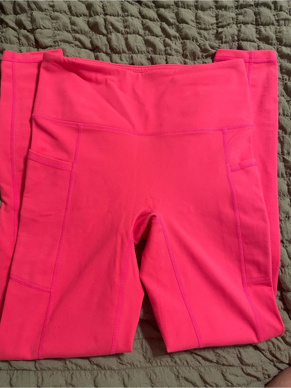 Mono B Neon Pink High-Waist Leggings with Side Pockets